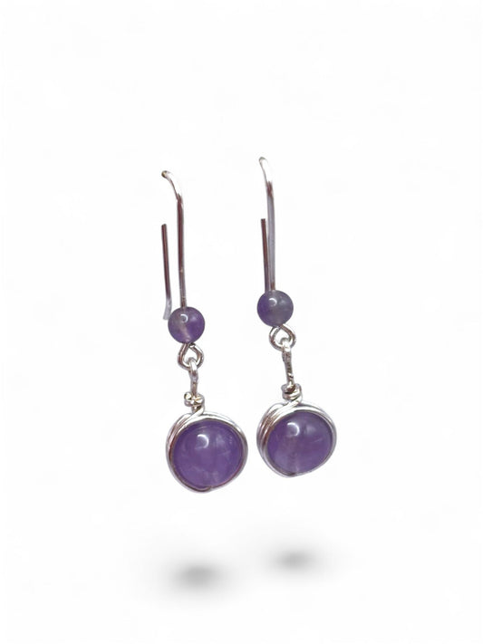 Pendientes Largos de Amatista – Calma, Protección y Elegancia Natural