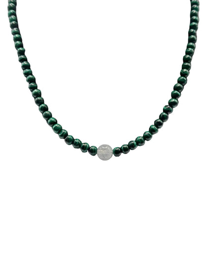 Collar Gargantilla Malaquita y Aguamarina | Protección y Serenidad
