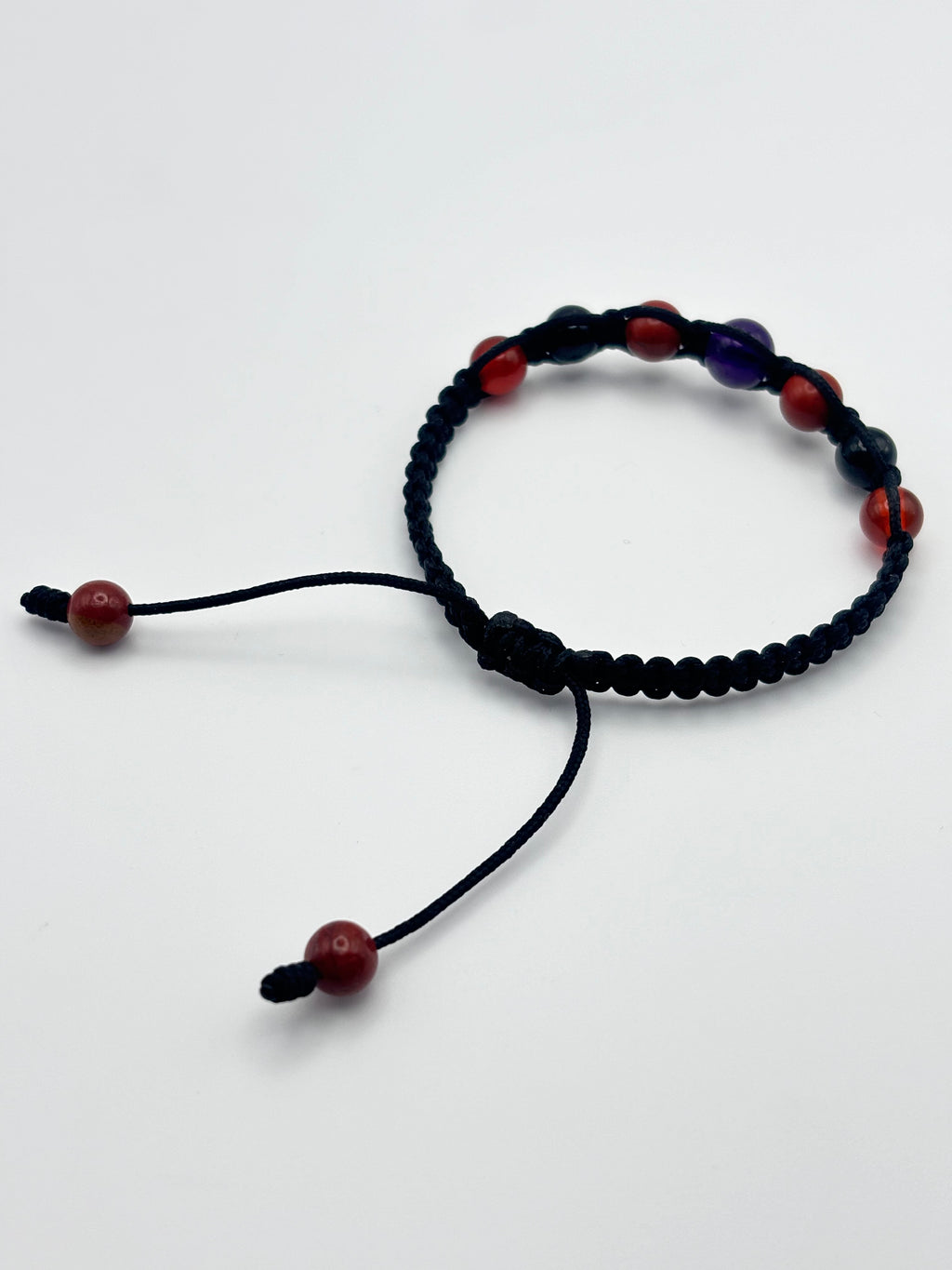 Pulsera Aries – Amatista, Turmalina Negra y Jaspe Rojo 8 mm