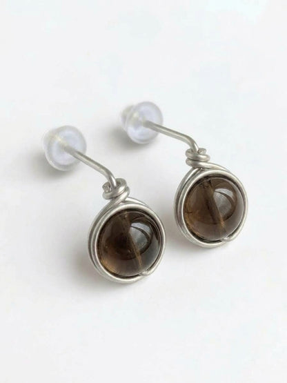 Pendientes Tipo Pin con Piedra Natural –Acero Inoxidable