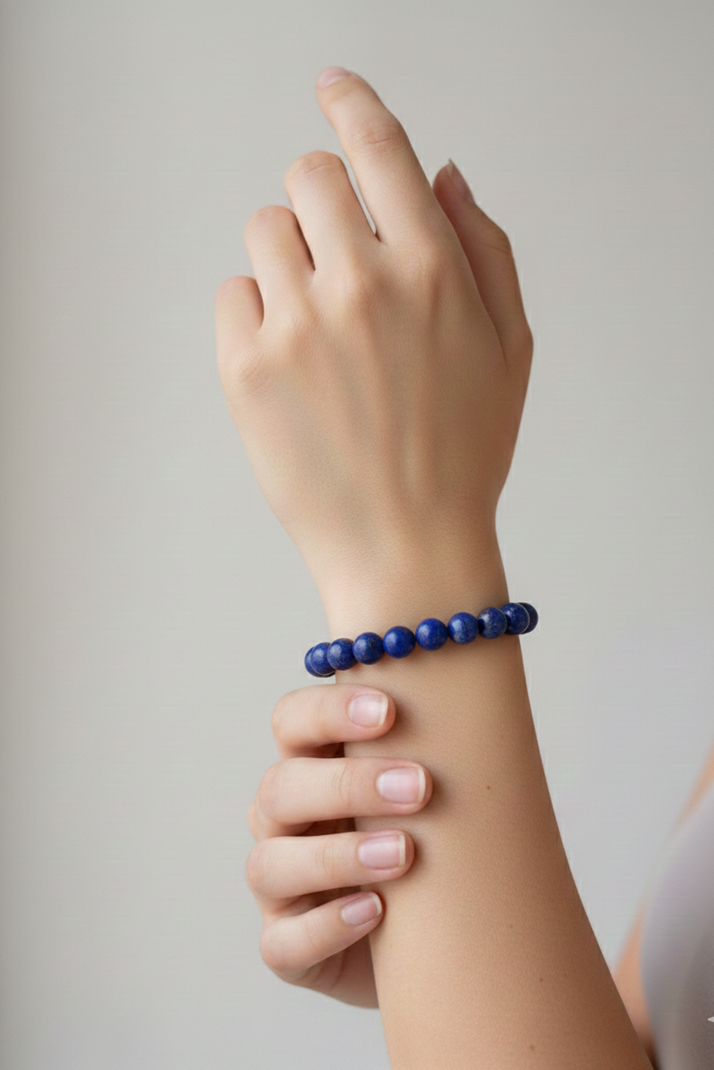 Pulsera de Lapislázuli Natural – Sabiduría, Intuición y Claridad Mental