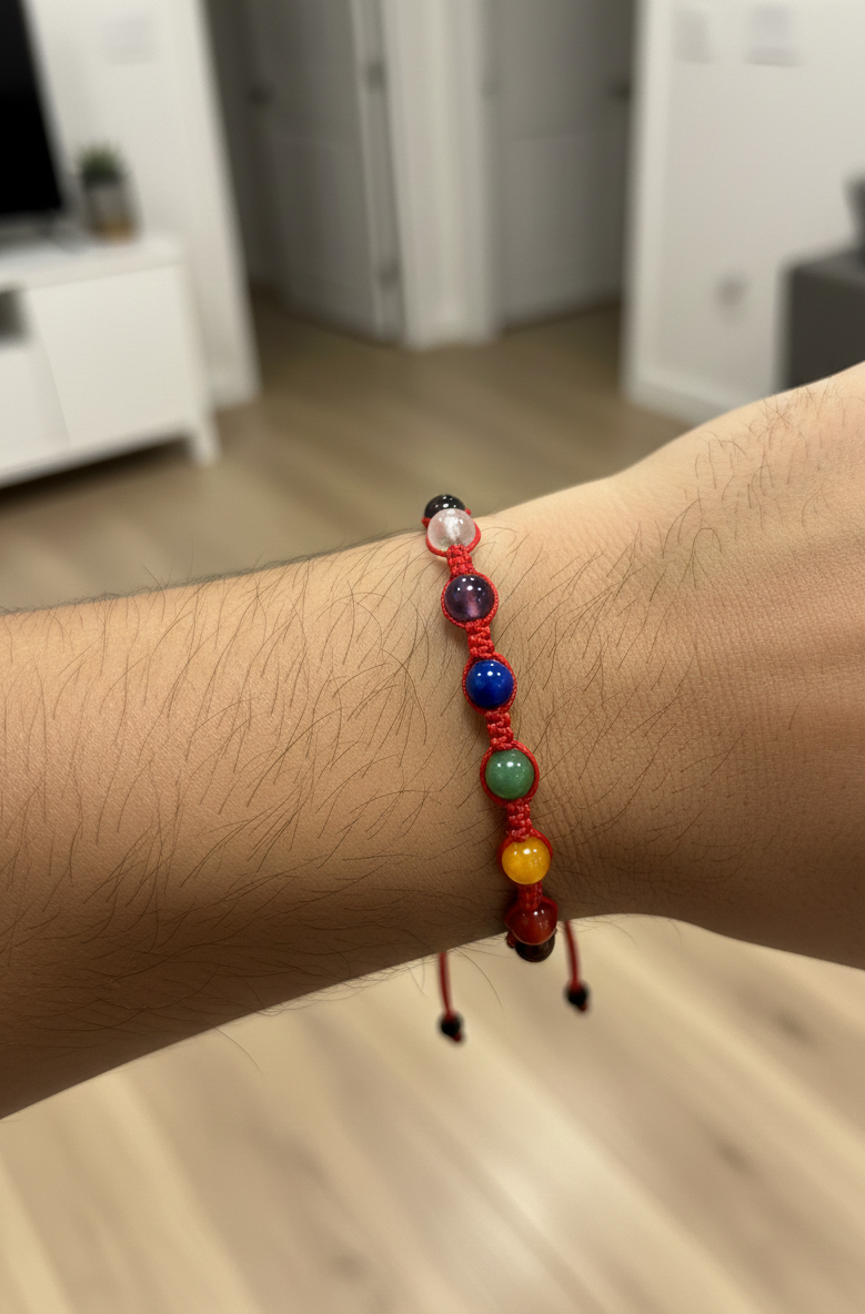 Pulsera 7 Chakras de Piedras Naturales 6mm – Equilibrio, Energía y Protección