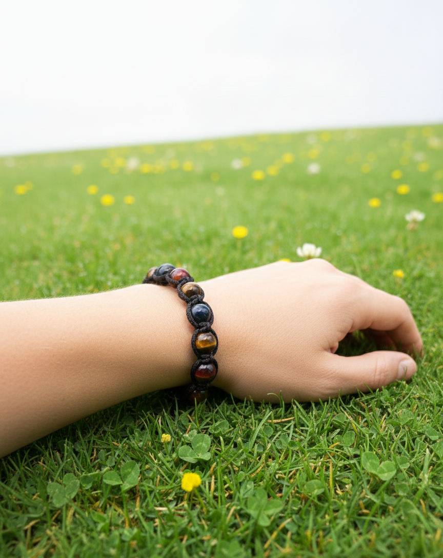 Pulsera Artesanal de Tres Ojos – Protección, Claridad y Energía Positiva