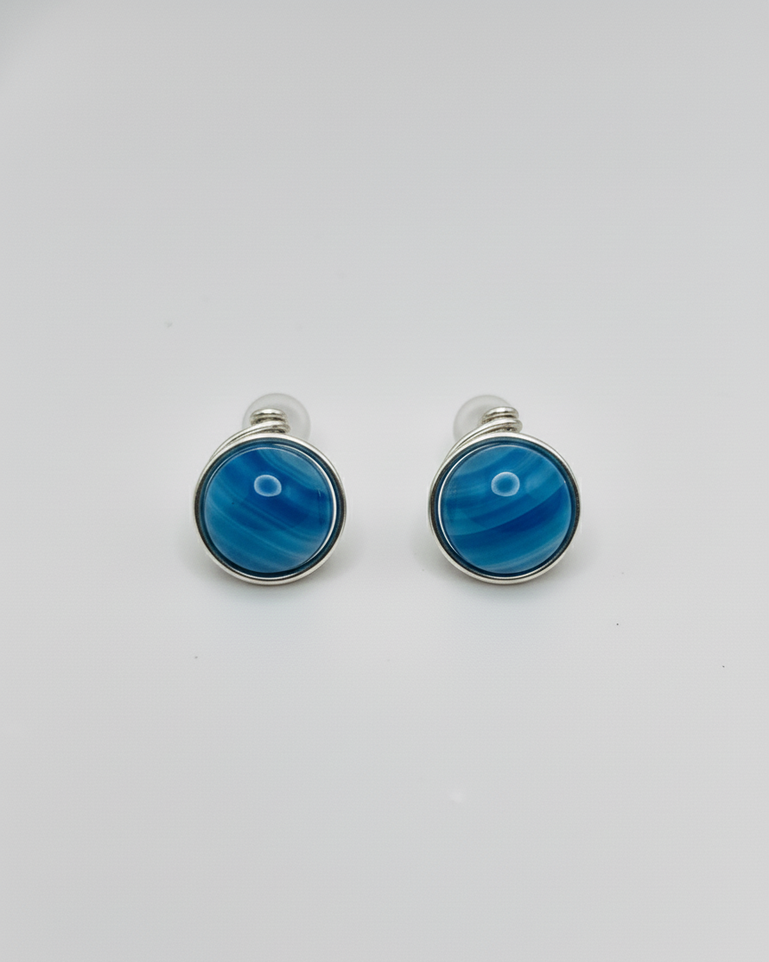 Pendientes de Piedra Natural – Plata Ley 925 | Elegancia, Energía y Artesanía