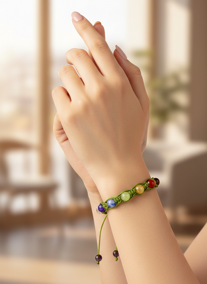 Pulsera 7 Chakras Trenzada | Equilibrio y Energía Positiva