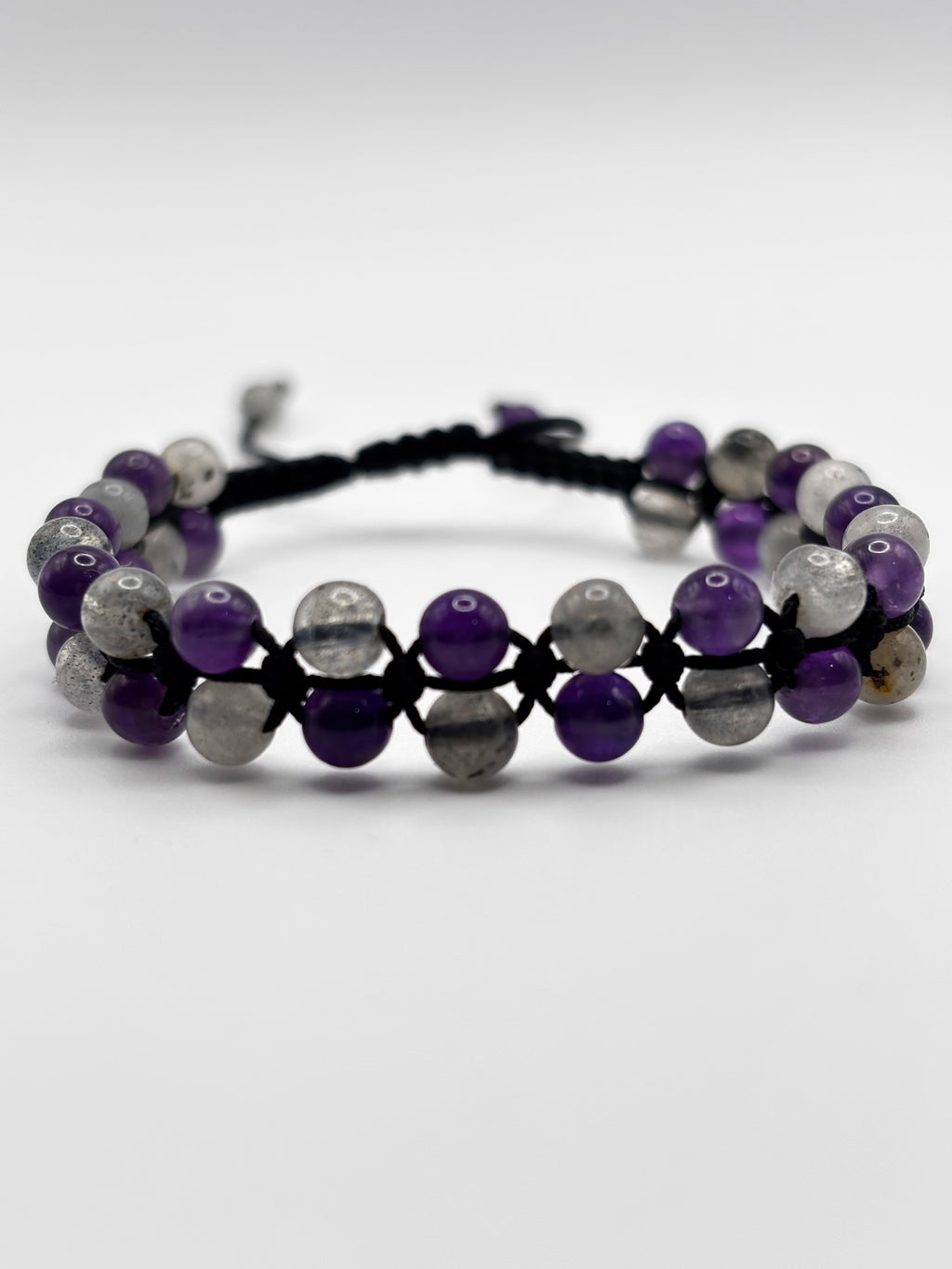 Brazalete Labradorita con Amatista  Intuición y Claridad Mental