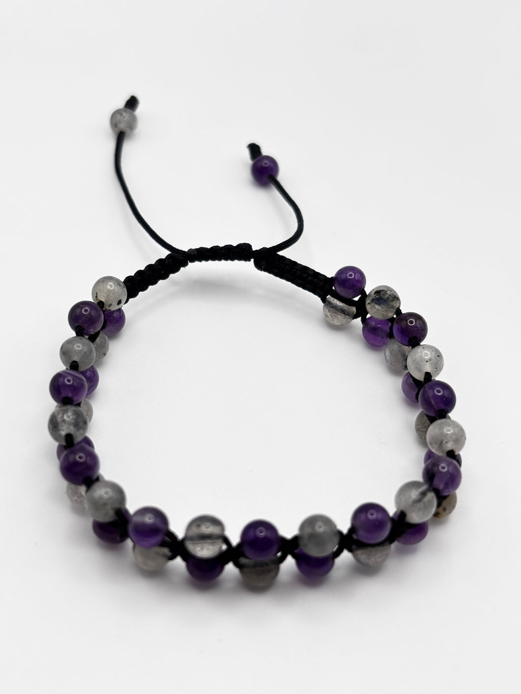 Brazalete Labradorita con Amatista  Intuición y Claridad Mental