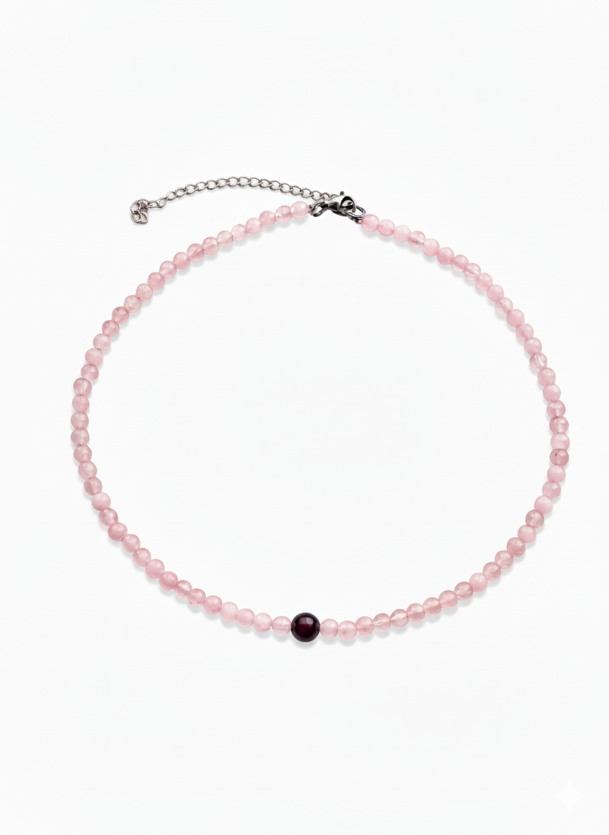 Gargantilla Cuarzo Rosa