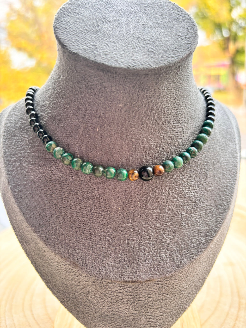 Gargantilla de Ónix con Malaquita