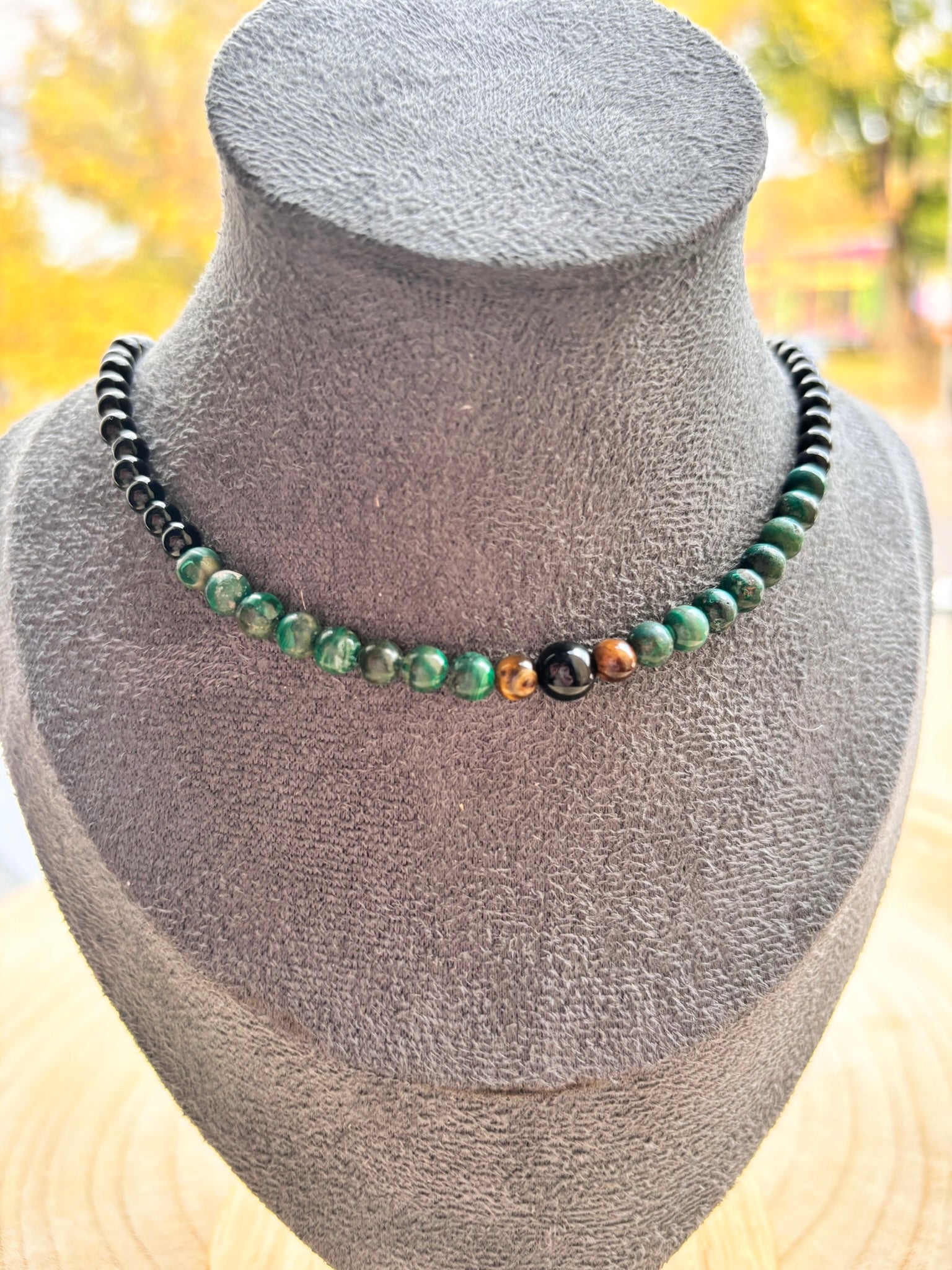 Gargantilla de Ónix con Malaquita