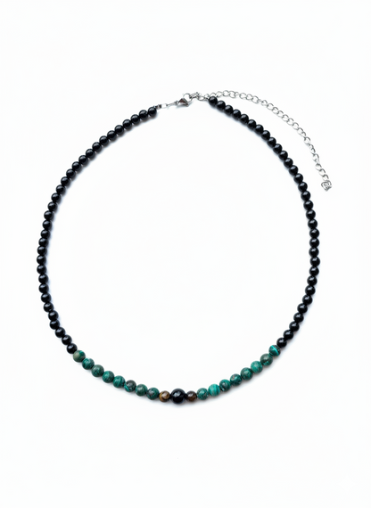 Collar Gargantilla Ónix, Malaquita y Ojo de Tigre | Protección Energética