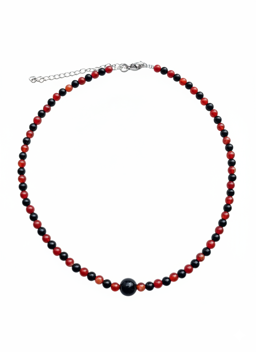 Collar Gargantilla Cornalina y Ónix | Vitalidad y Protección