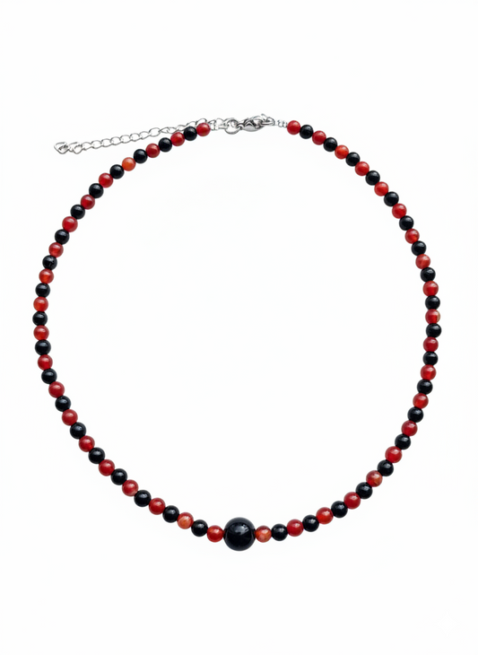 Collar Gargantilla Cornalina y Ónix | Vitalidad y Protección