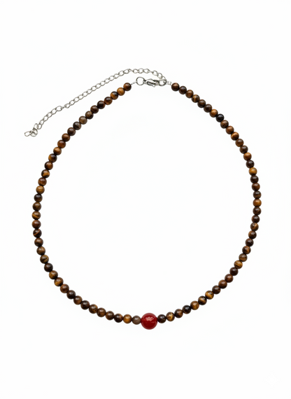 Collar Gargantilla Ojo de Tigre y Cornalina | Protección y Vitalidad