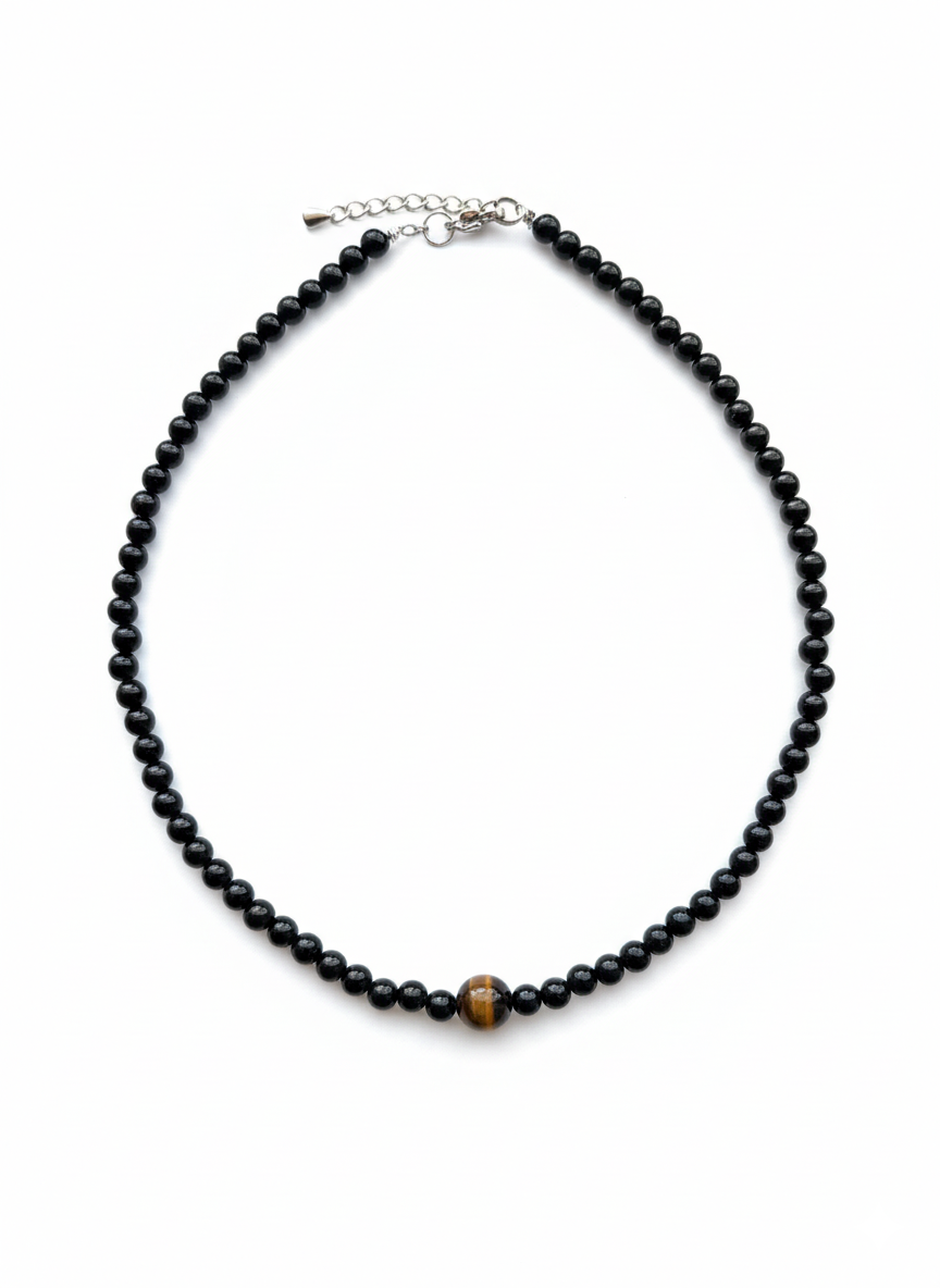 Gargantilla de ónix con ojo de tigre