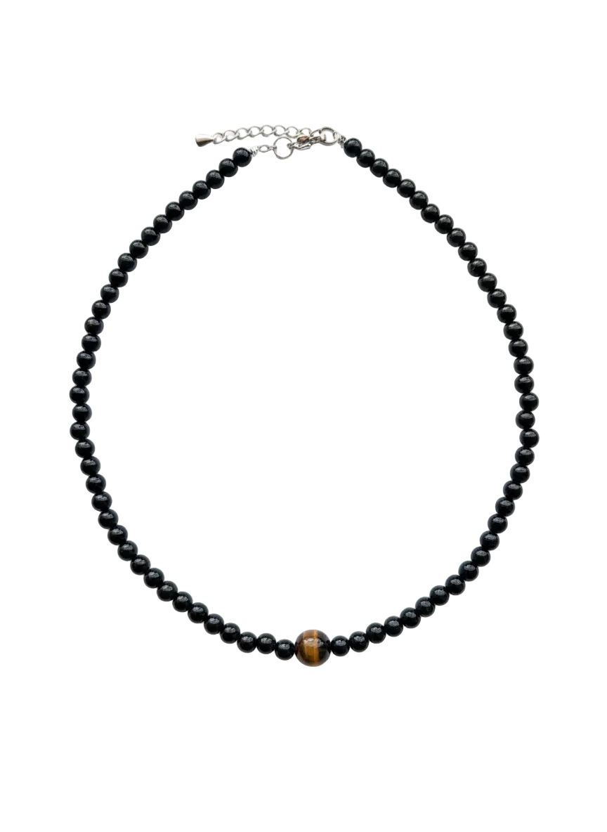 Collar Gargantilla Ónix y Ojo de Tigre | Protección y Equilibrio