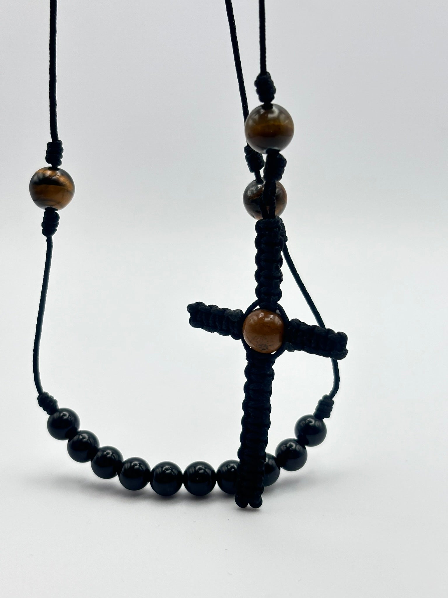 Rosario Artesanal – Ónix y Ojo de Tigre | Protección, Equilibrio y Energía