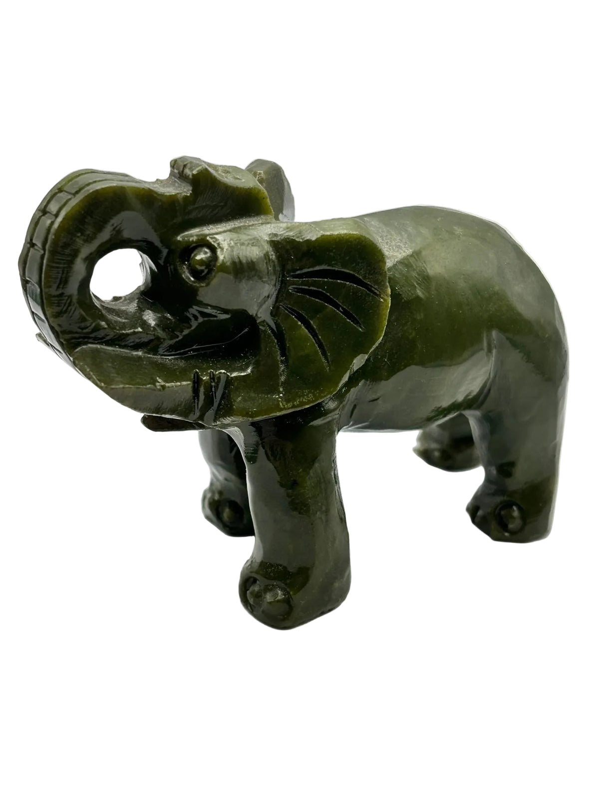 Elefante de Jade Natural – Sabiduría, Prosperidad y Protección