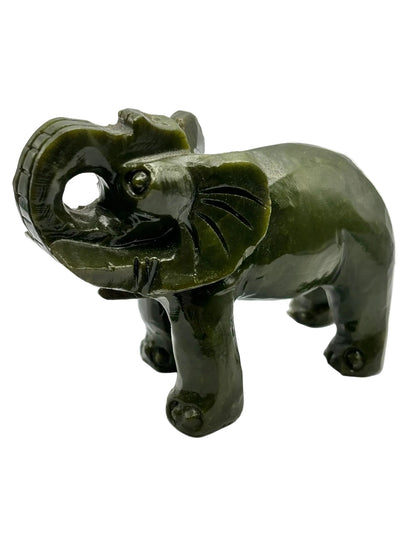 Elefante de Jade Natural – Sabiduría, Prosperidad y Protección