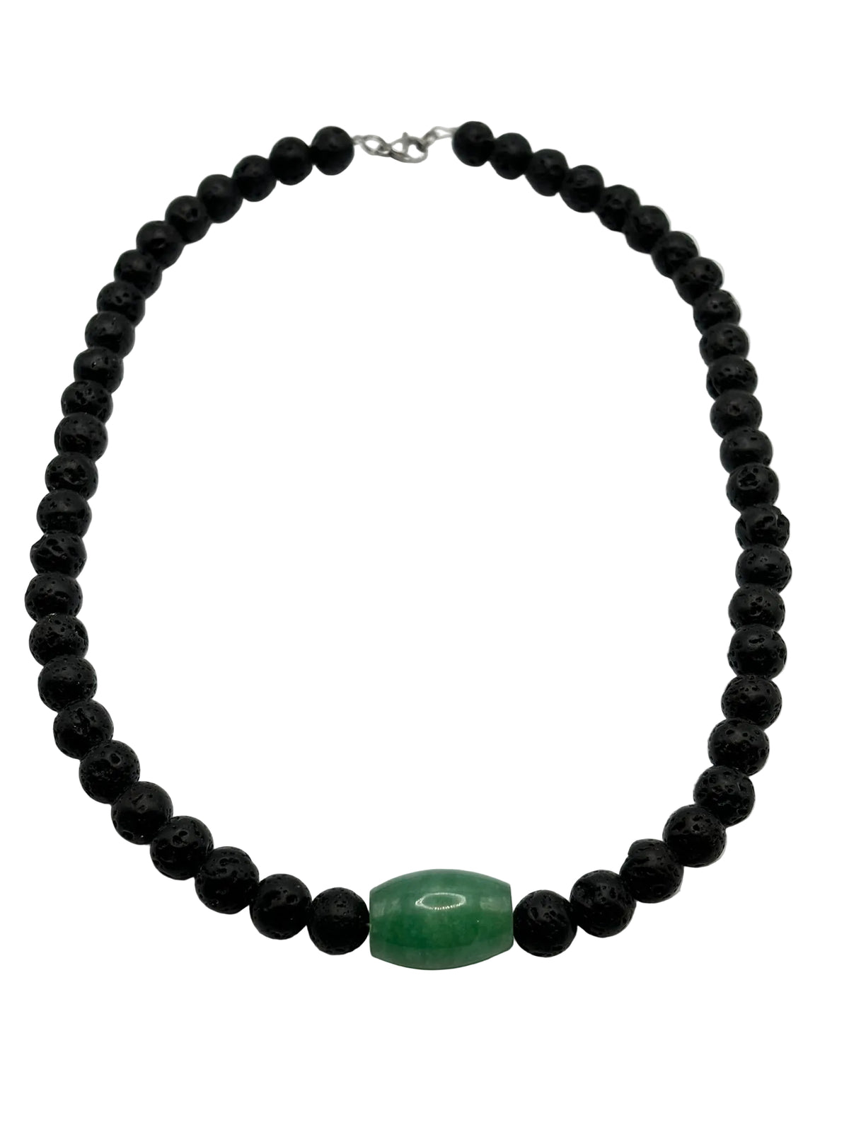 Collar Piedra Volcánica y Jade | Energía y Equilibrio