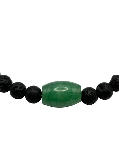 Collar Piedra Volcánica y Jade | Energía y Equilibrio