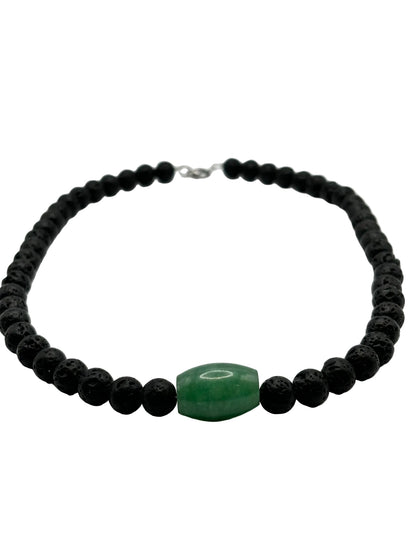 Collar Piedra Volcánica y Jade | Energía y Equilibrio