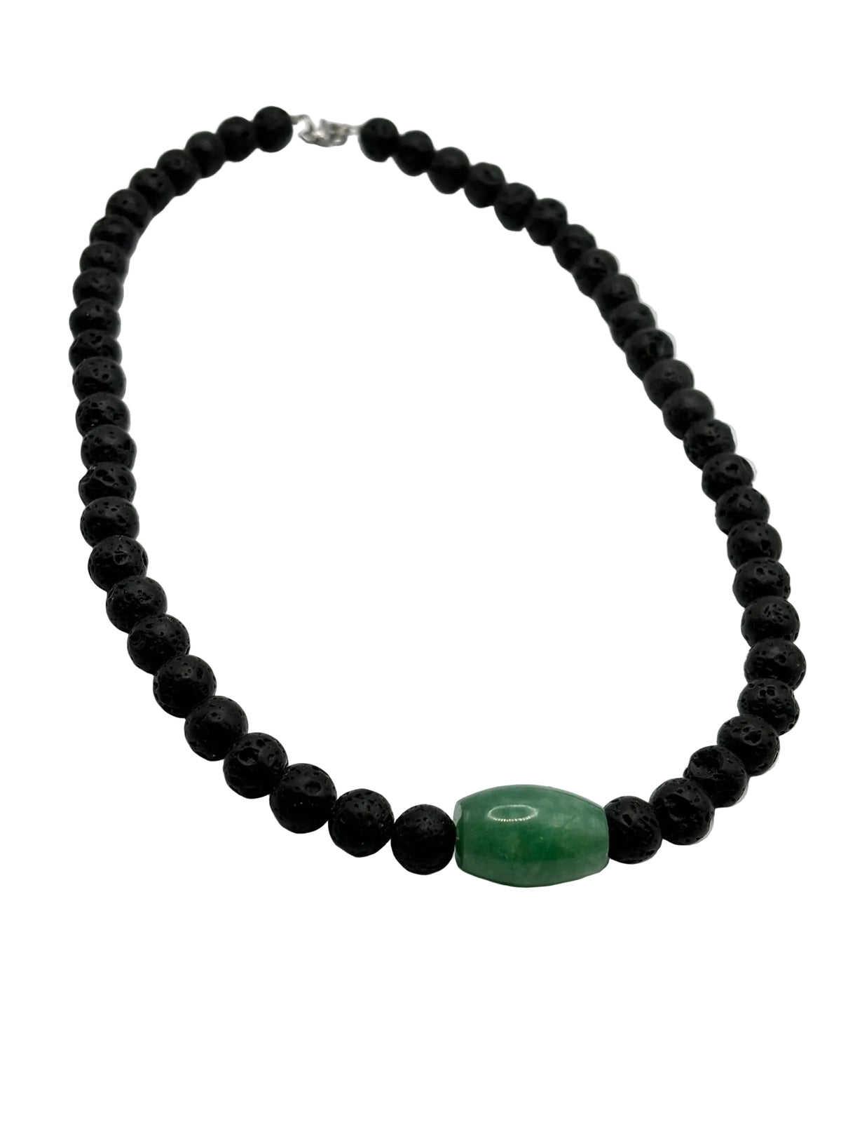 Collar Piedra Volcánica y Jade | Energía y Equilibrio