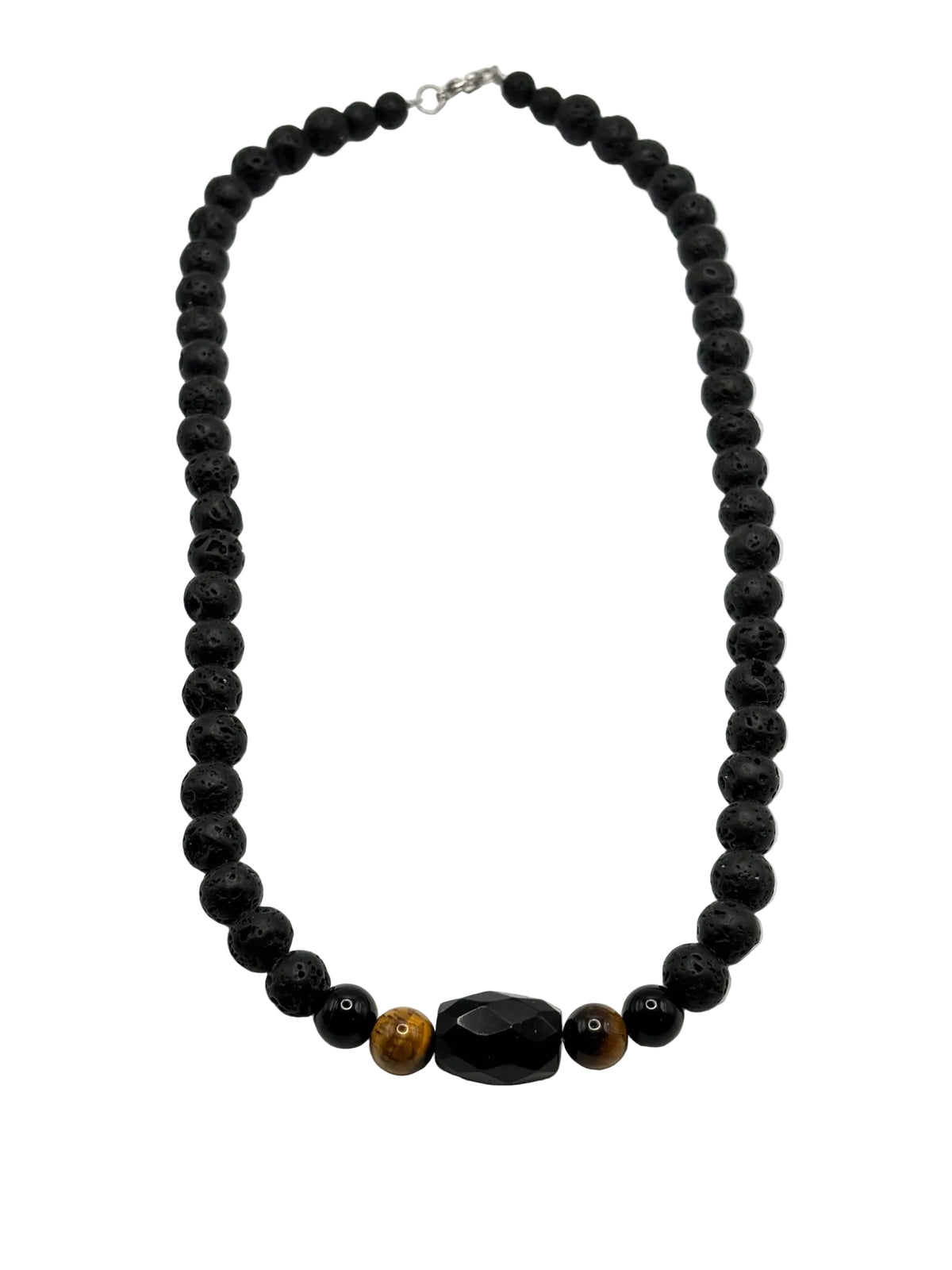 Collar Piedra Volcánica, Ónix y Ojo de Tigre | Protección y Energía