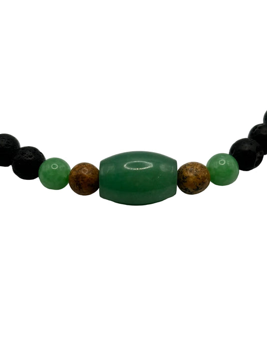 Collar Piedra Volcánica, Jade y Jaspe | Equilibrio y Energía