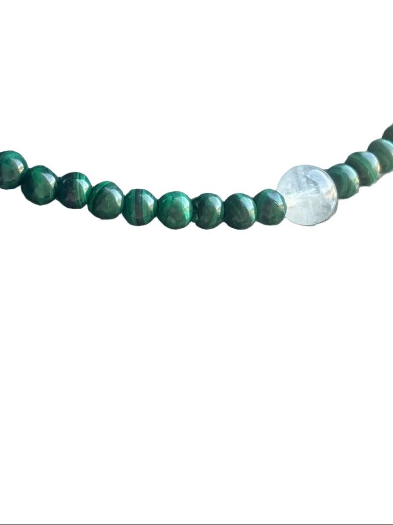 Collar Gargantilla Malaquita y Aguamarina | Protección y Serenidad