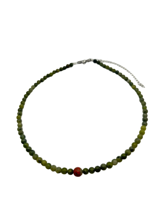 Collar Gargantilla Jade Verde y Unakita | Armonía y Equilibrio