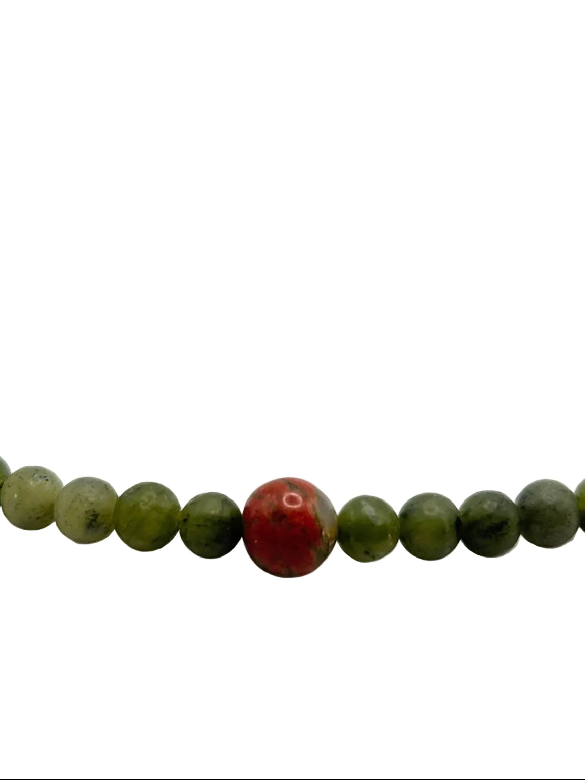 Collar Gargantilla Jade Verde y Unakita | Armonía y Equilibrio