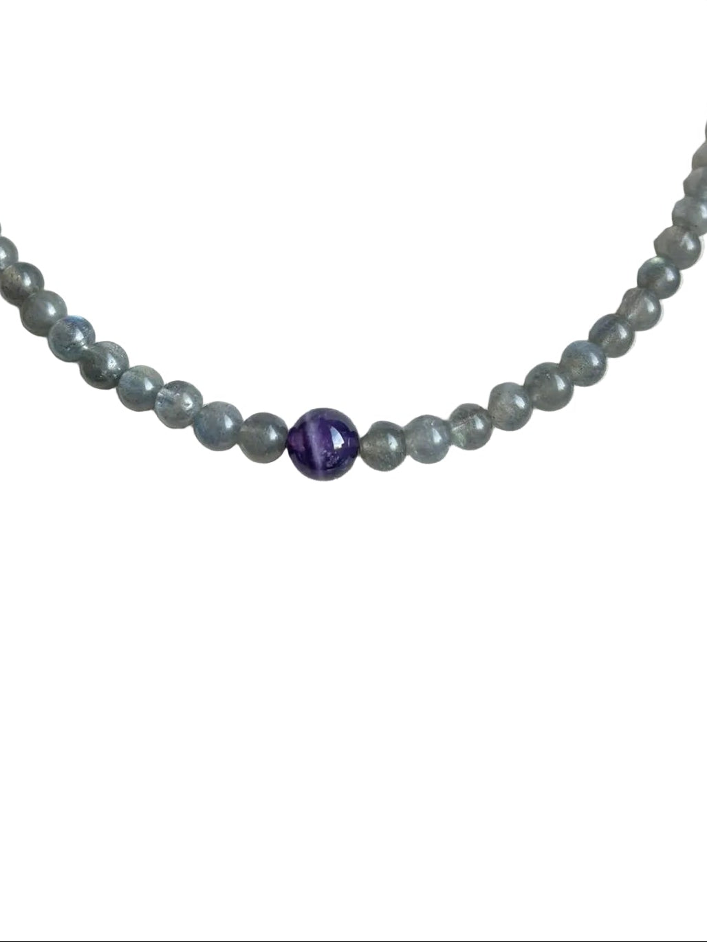 Collar Gargantilla Labradorita y Amatista | Protección e Intuición