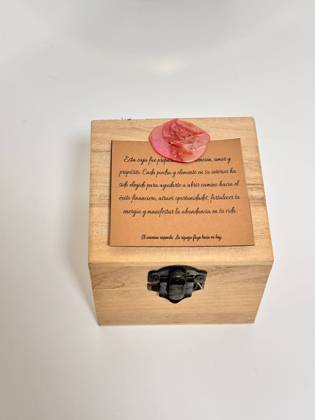 Caja de Prosperidad Pequeña – Kit Compacto con Pirita, Ojo de Tigre, Citrino, Jade verde Instrucciones de Ritual