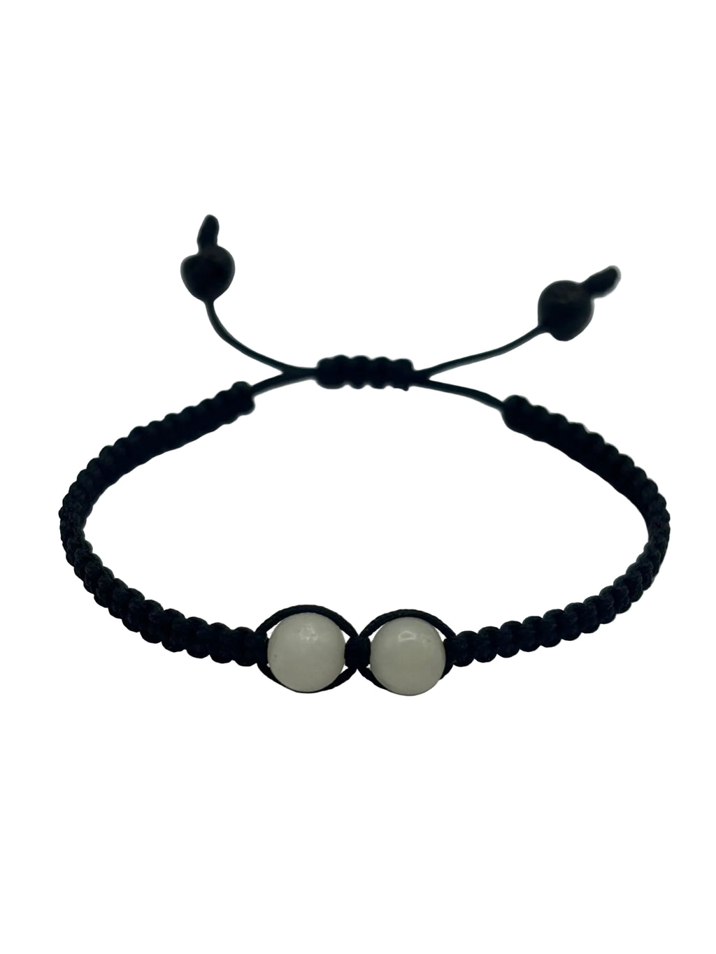 Pulsera Personalizable con Dos Piedras Centrales 6 mm y Tejido Macramé – Diseño Único y Energía a Medida