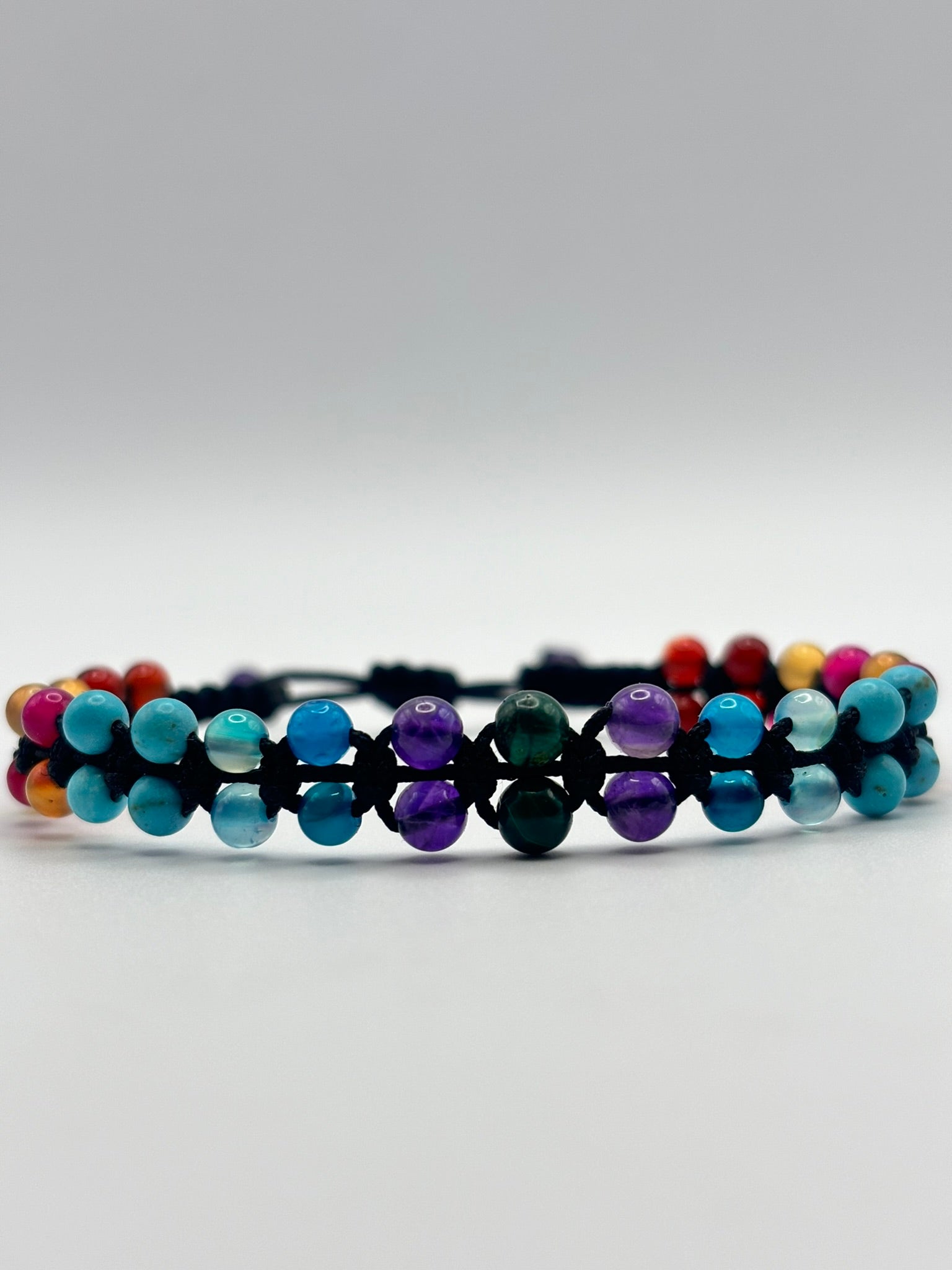 Brazalete Multicolor de Ágatas 4 mm – Protección, Motivación, Alegría y Vitalidad
