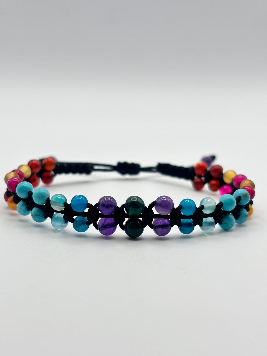 Brazalete Multicolor de Ágatas 4 mm – Protección, Motivación, Alegría y Vitalidad