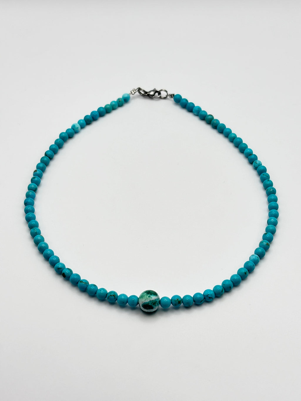 Gargantilla de Turquesa con Ágata Dendrítica – Protección, Serenidad y Conexión Natural