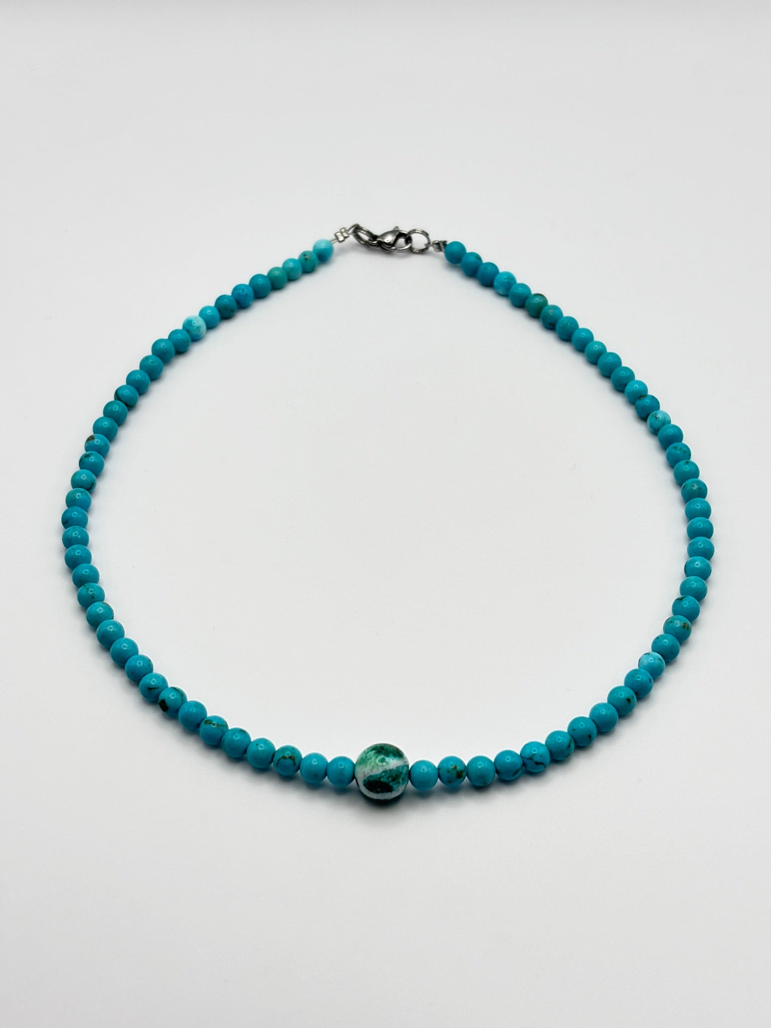 Gargantilla de Turquesa con Ágata Dendrítica – Protección, Serenidad y Conexión Natural