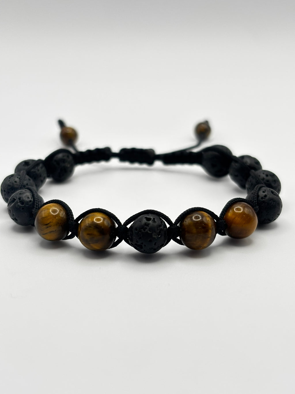 Pulsera de Ojo de Tigre con Piedra Volcánica – Protección, Fuerza y Equilibrio Energético
