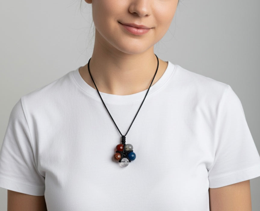 Colgante Pentagrama de 5 Puntas con los Cinco Elementos – Equilibrio Energético, Protección y Péndulo