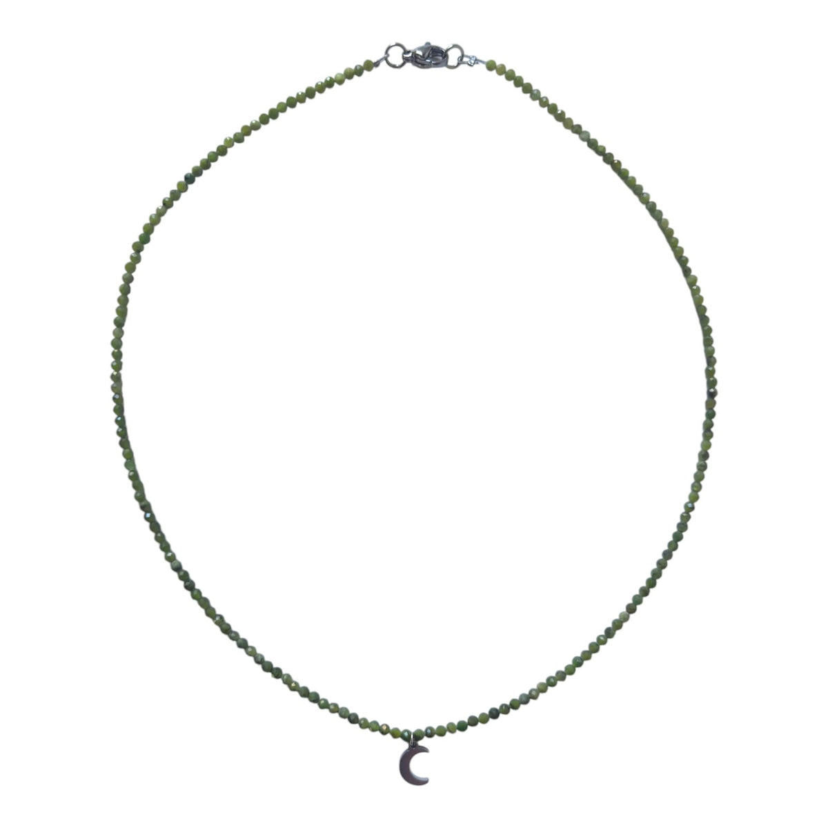 Collar Gargantilla Jade Verde con Luna | Armonía y Buena Fortuna