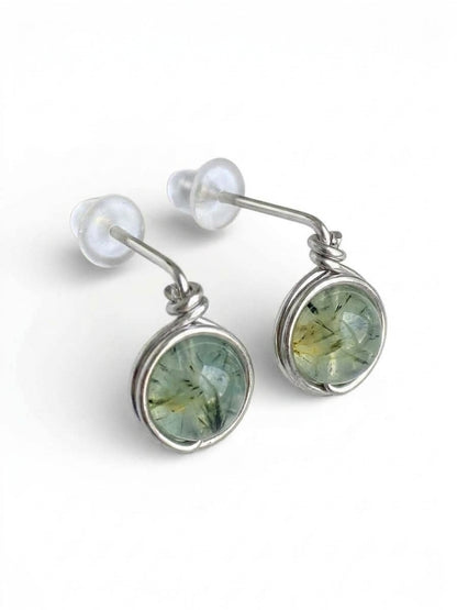 Pendientes Tipo Pin con Piedra Natural –Acero Inoxidable