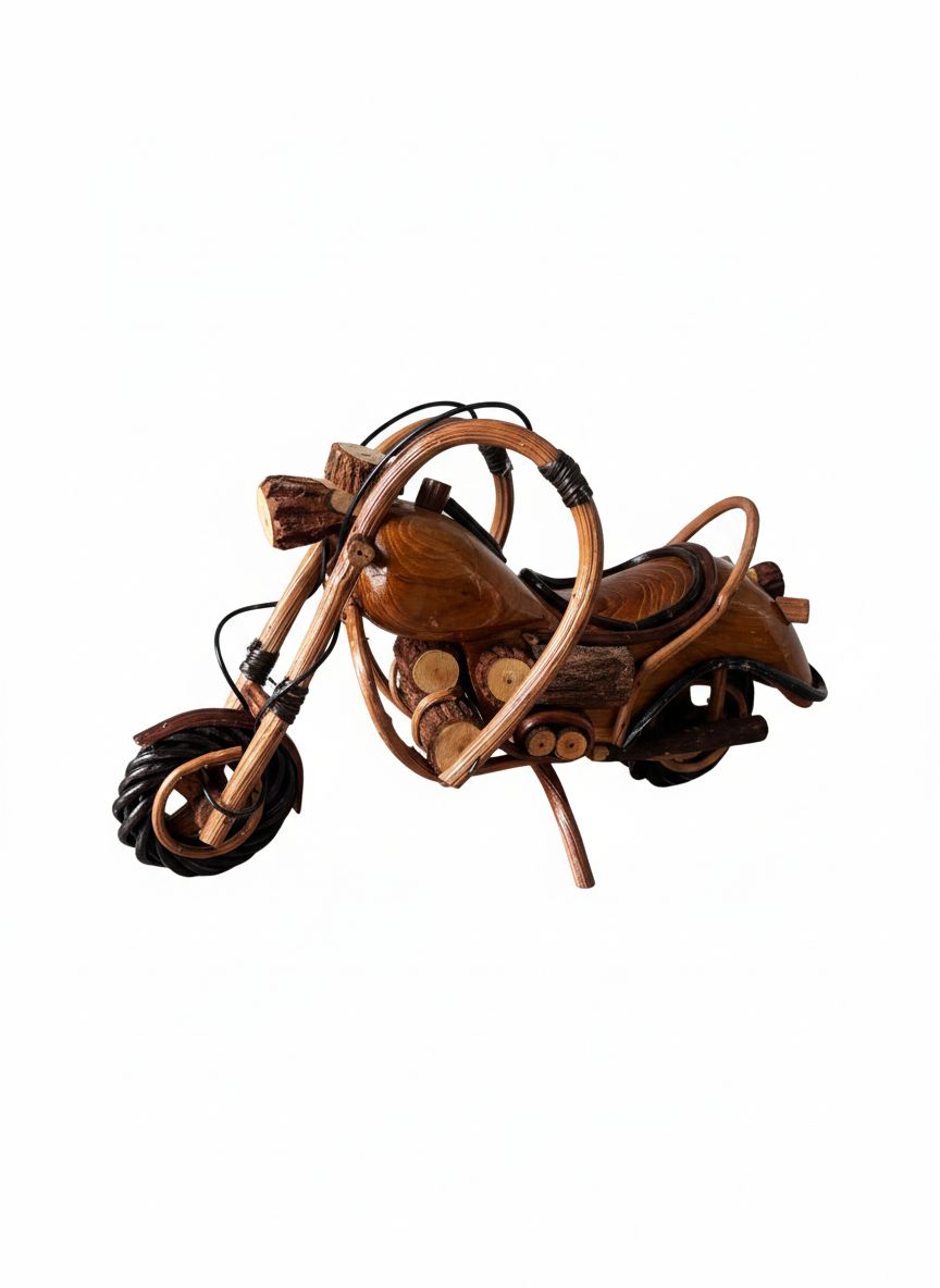 Moto de Madera Artesanal – Decoración Rústica y Estilo Vintage
