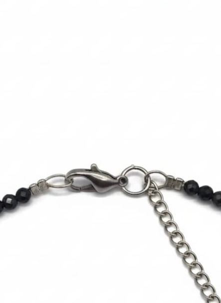 Gargantilla de Obsidiana Facetada 2 mm con Luna – Protección y Energía Femenina