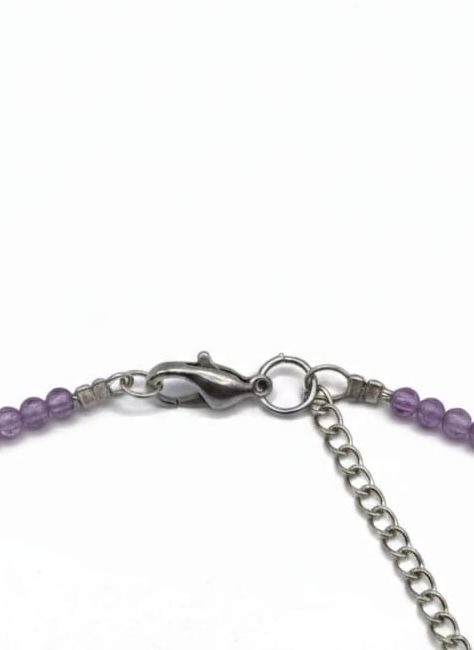 Gargantilla de Amatista Facetada 2 mm con Luna – Intuición y Energía Femenina