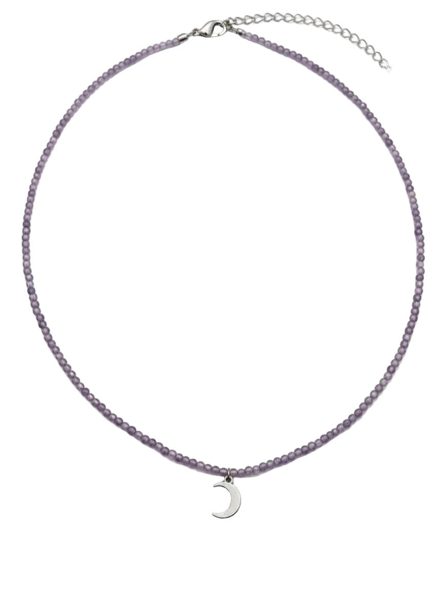 Collar Gargantilla Amatista con Luna | Intuición y Calma