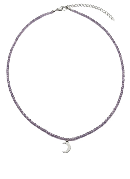 Collar Gargantilla Amatista con Luna | Intuición y Calma
