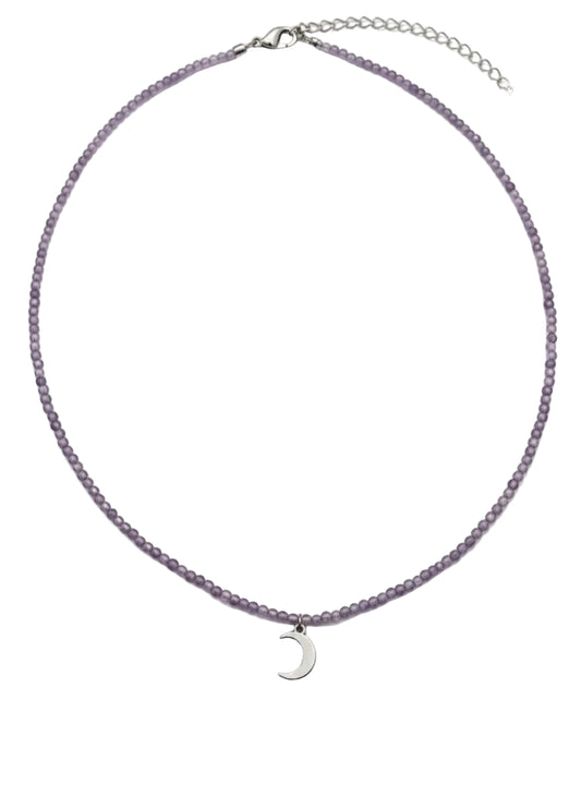 Collar Gargantilla Amatista con Luna | Intuición y Calma