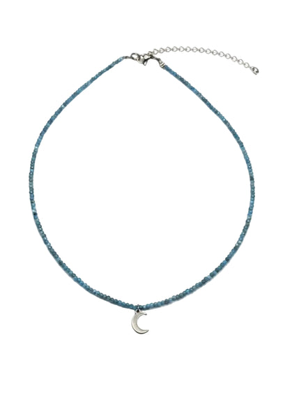 Collar Gargantilla Apatita con Luna | Inspiración y Claridad